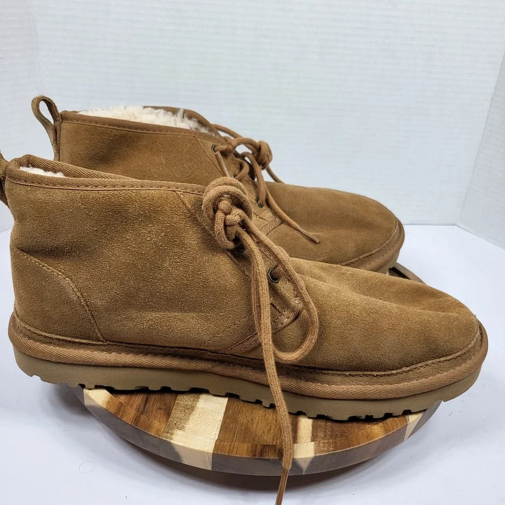 UGG Neumel Chukka Boots Women 11 Chestnut Excellent Suede Sheepskin 1094269